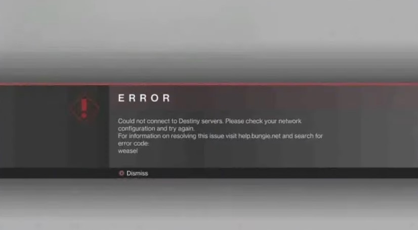 Destiny 2: Error Code Weasel
