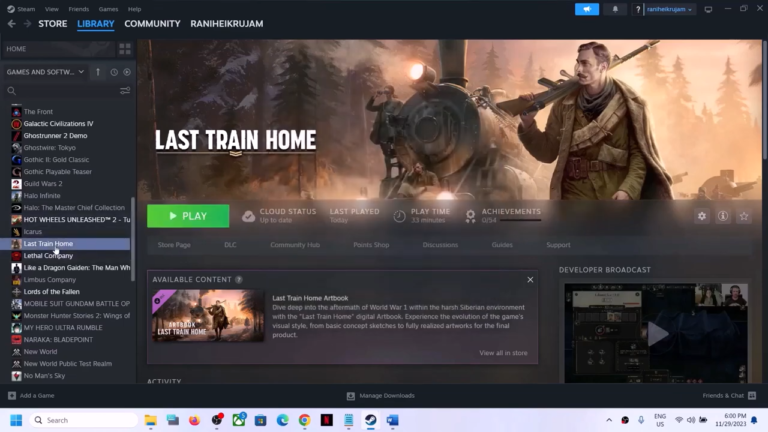 last train home gets stuck on the loading screen