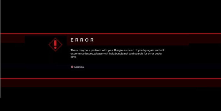 Destiny 2 Error Code Olive