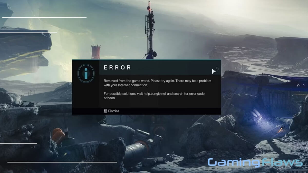 Error Code Baboon in Destiny 2